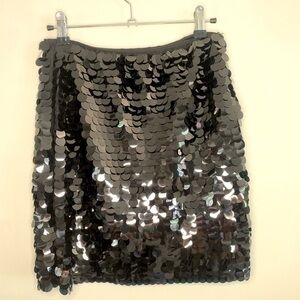 NWT Wild Fable Chunky Big Round Sequin Mini Skirt Black Size XS